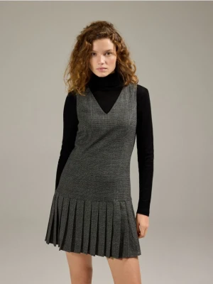 Reserved - Sukienka z plisami - szary