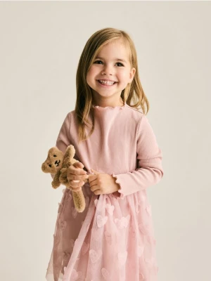 Reserved - Sukienka z tiulem - brudny róż