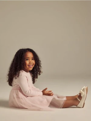 Reserved - Sukienka z tiulowym dołem - pastelowy róż