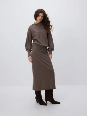 Reserved - Sukienka z wełną - brązowy