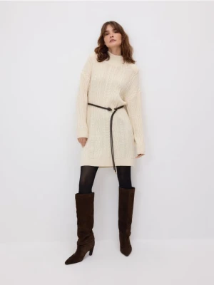 Reserved - Sukienka z wełną - złamana biel