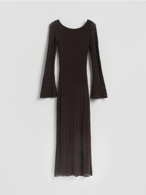 Reserved - Sukienka z wiązaniem na plecach - ciemnobrązowy