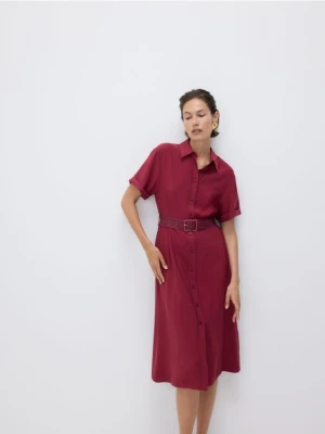 Reserved - Sukienka z wiskozą CIRCULOSE® - bordowy