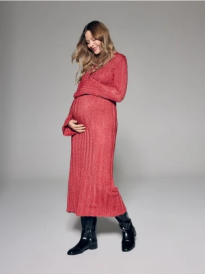 Reserved - Sukienka z wiskozą - czerwony