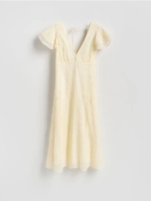 Reserved - Sukienka z wiskozą - złamana biel