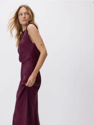 Reserved - Sukienka z wiskozy - bordowy