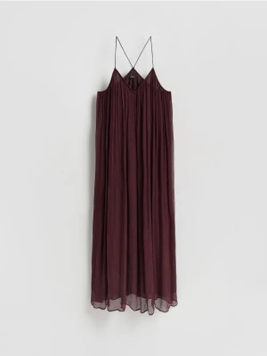 Reserved - Sukienka z wiskozy - bordowy