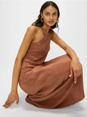 Reserved - Sukienka z wiskozy - brązowy