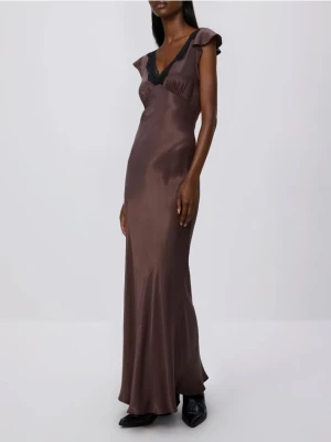 Reserved - Sukienka z wiskozy - brązowy