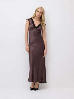 Reserved - Sukienka z wiskozy - brązowy