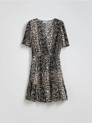 Reserved - Sukienka z wiskozy - brązowy