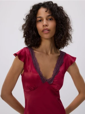 Reserved - Sukienka z wiskozy - ciemnofioletowy