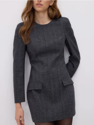 Reserved - Sukienka z wiskozy - ciemnoszary