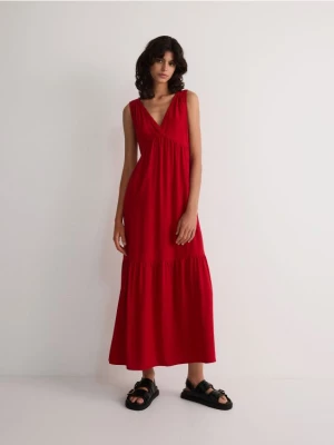 Reserved - Sukienka z wiskozy - czerwony