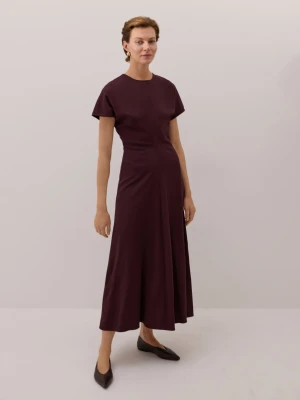 Reserved - Sukienka z wiskozy - mahoniowy