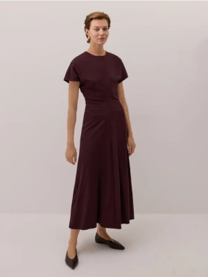 Reserved - Sukienka z wiskozy - mahoniowy