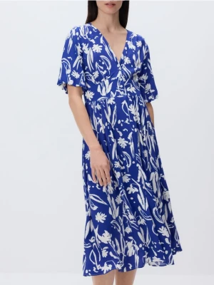 Reserved - Sukienka z wiskozy - niebieski