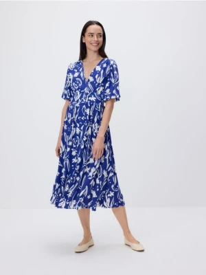 Reserved - Sukienka z wiskozy - niebieski