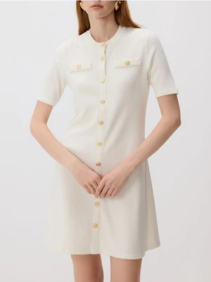 Reserved - Sukienka z wiskozy - złamana biel
