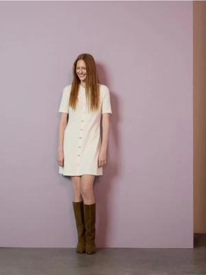 Reserved - Sukienka z wiskozy - złamana biel