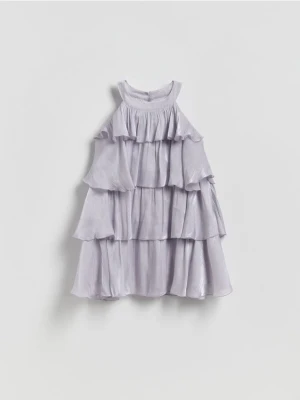 Reserved - Sukienka z zakładkami - jasnoszary