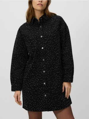 Reserved - Sukienka ze strasem - czarny