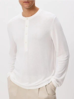 Reserved - Sweter henley - biały