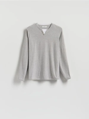 Reserved - Sweter henley - szary