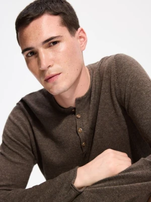 Reserved - Sweter henley - szary