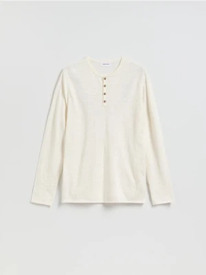 Reserved - Sweter henley - złamana biel