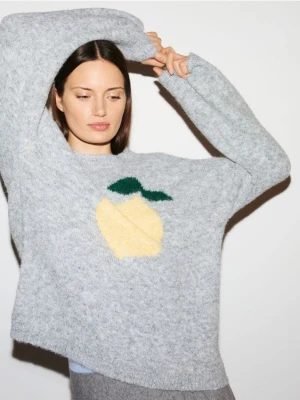 Reserved - Sweter oversize - jasnoszary