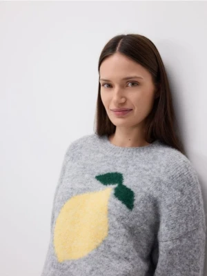 Reserved - Sweter oversize - jasnoszary