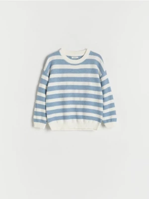 Reserved - Sweter oversize w paski - jasnoniebieski