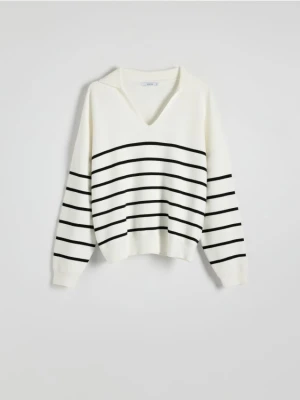 Reserved - Sweter oversize - złamana biel