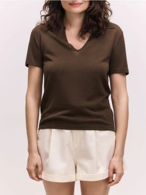 Reserved - Sweter polo - brązowy