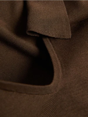 Reserved - Sweter polo - brązowy