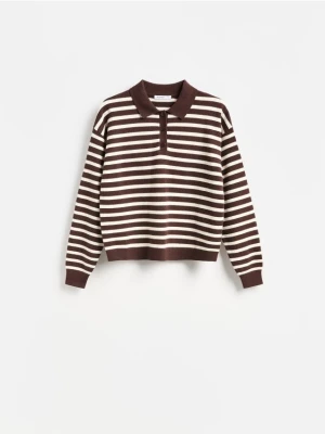 Reserved - Sweter polo - brązowy