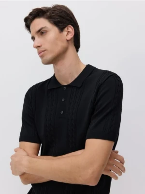 Reserved - Sweter polo - czarny