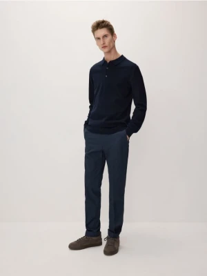 Reserved - Sweter polo - granatowy