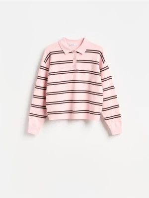 Reserved - Sweter polo - różowy