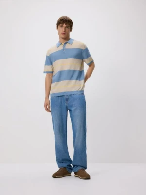 Reserved - Sweter polo w paski - wielobarwny