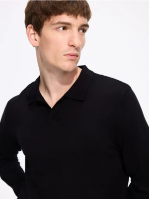 Reserved - Sweter polo z wiskozą - czarny
