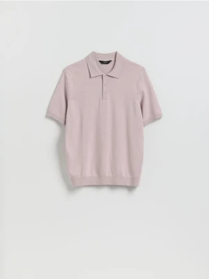 Reserved - Sweter polo z wiskozą - pastelowy róż