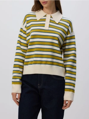 Reserved - Sweter polo z wiskozą - wielobarwny