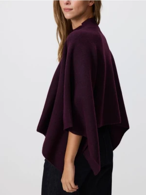 Reserved - Sweter ponczo - ciemnofioletowy