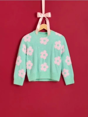 Reserved - Sweter w kwiaty - wielobarwny