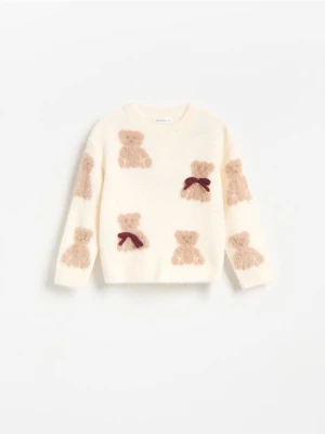Reserved - Sweter w misie - kremowy