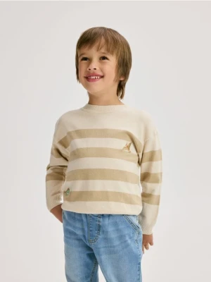 Reserved - Sweter w paski - beżowy