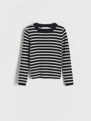 Reserved - Sweter w paski - czarny