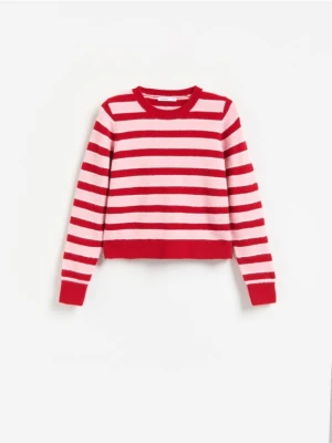 Reserved - Sweter w paski - czerwony